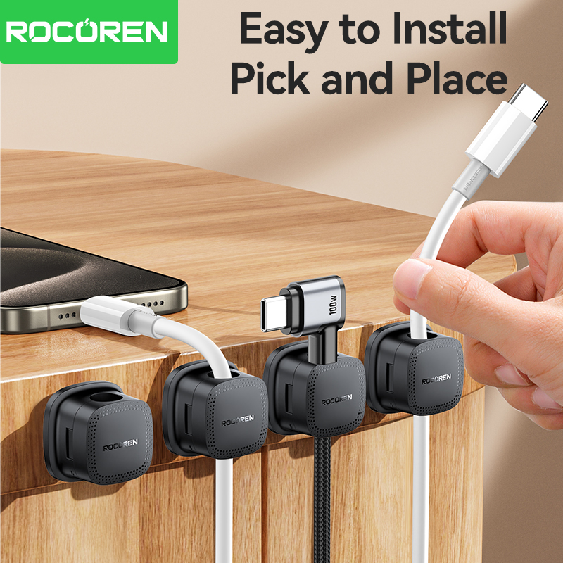 ROCOREN 30PCS Clips Magnéticos - Desk Cable Clip reseña y precio