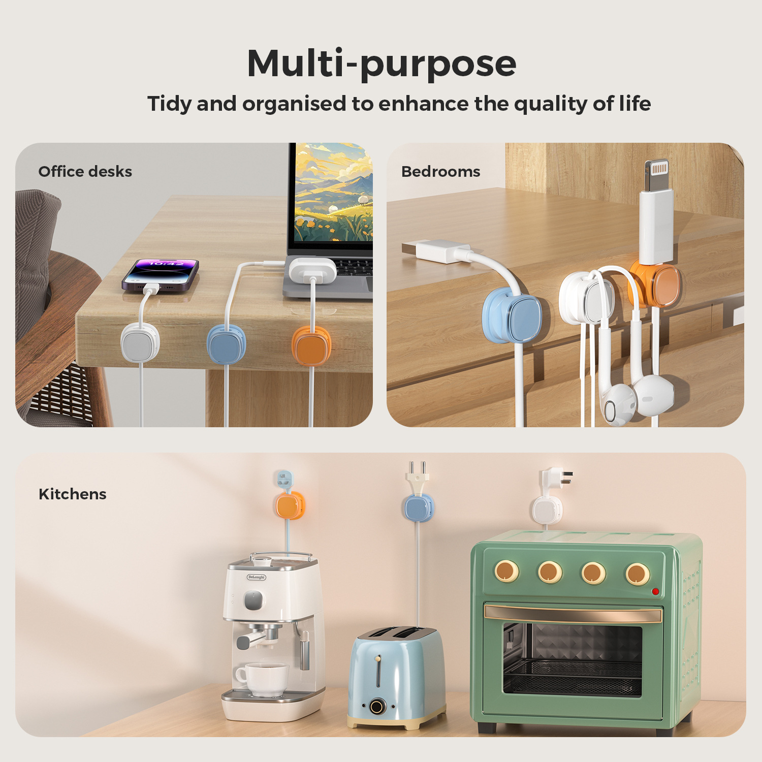 Organizador de cables adhesivo - Desk Cable Clip reseña y precio